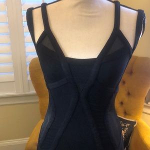 ASOS black mini dress w/ mesh inserts size 6 sexy!